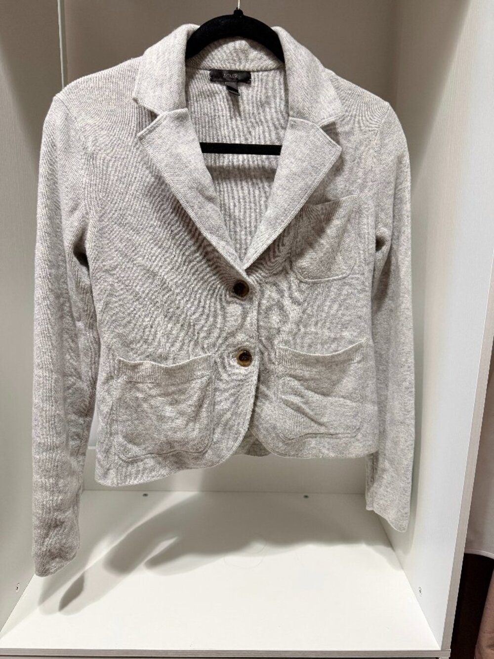 J.Crew Gray Wool-Blend Knit Blazer Cardigan- XS
